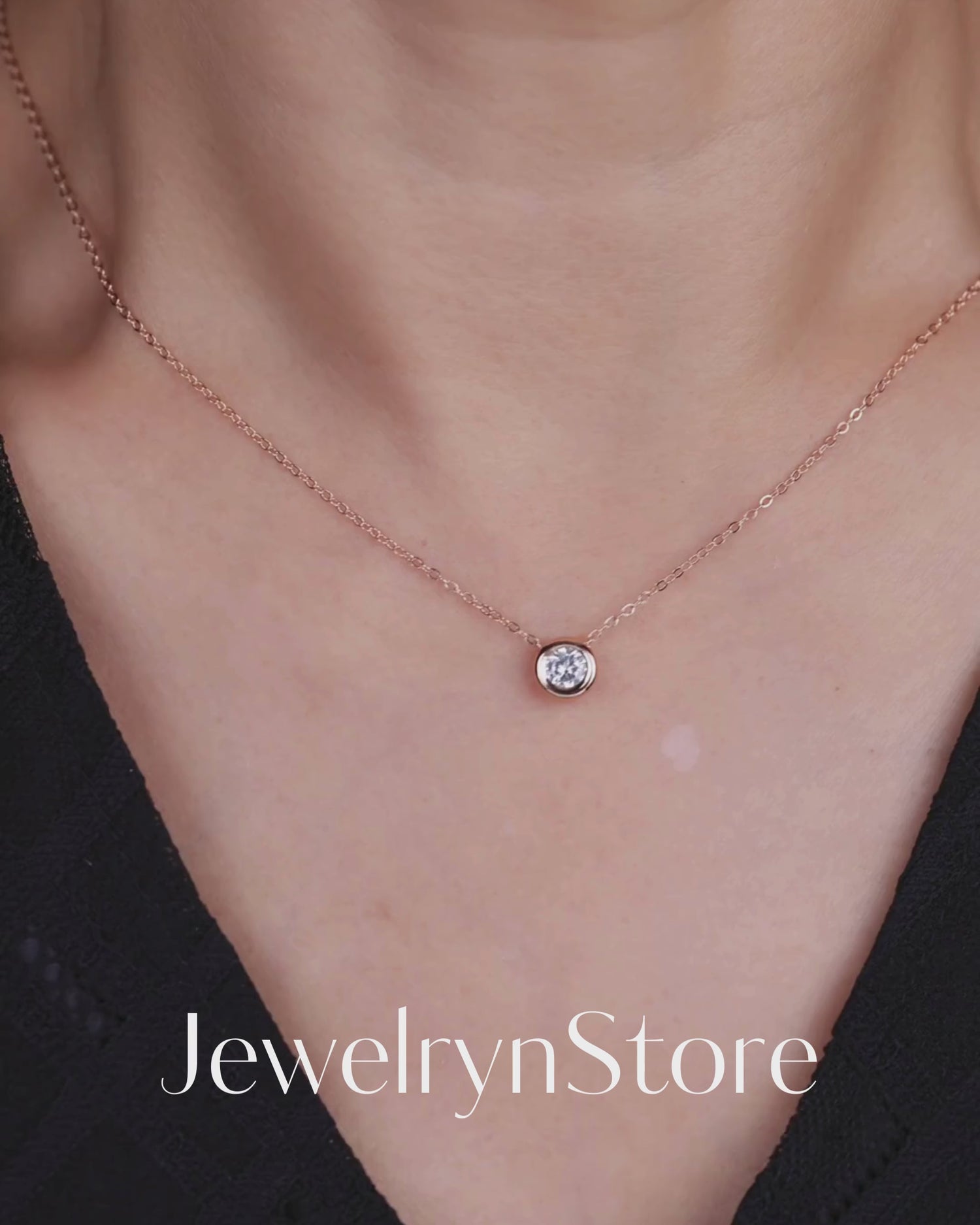 925 Silver Solitiare Diamond Necklace
