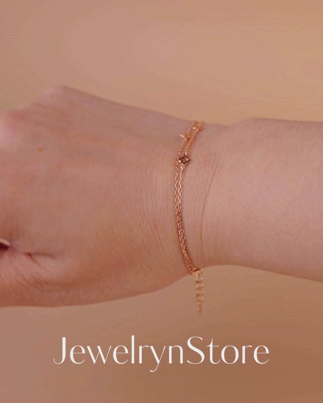 925 Silver Clover Double Layered Bracelet