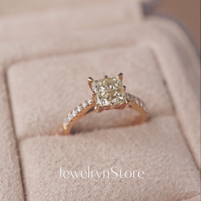 Multi Yellow Diamond Engagement Ring