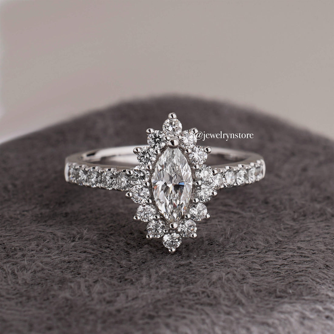 1.11ct.tw. Marquise Diamond Pave Ring