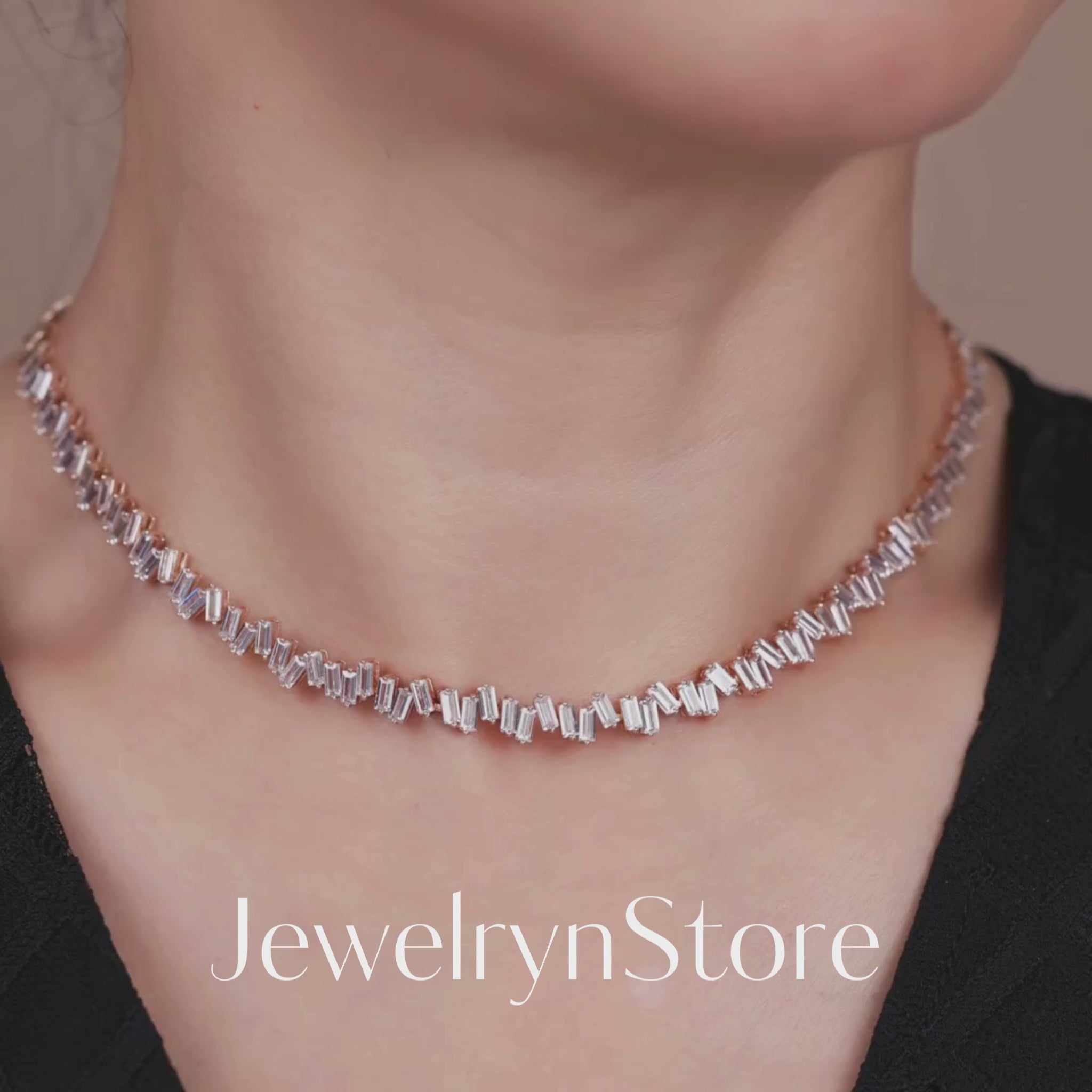 925 Silver Diamond Tennis Necklace