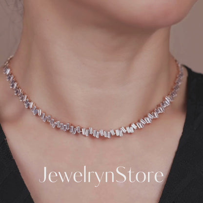 925 Silver Diamond Tennis Necklace