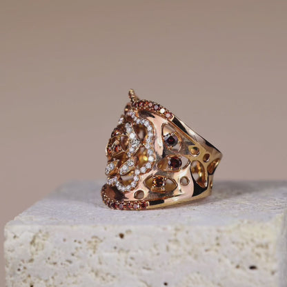 18K Gold Midnight Rose Diamond Ring