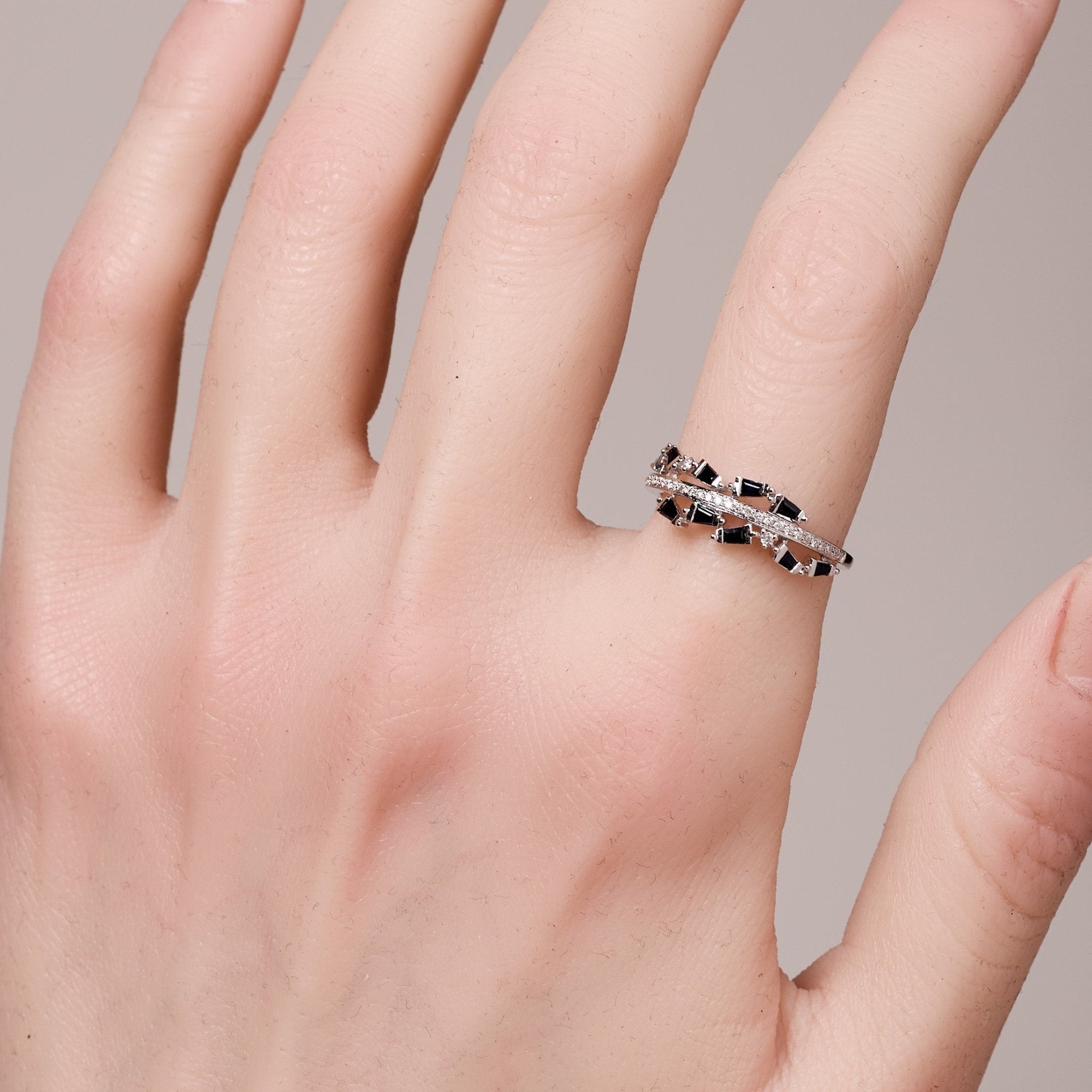Blue Sapphire and Diamond Petite Ring - Jewelry And Store