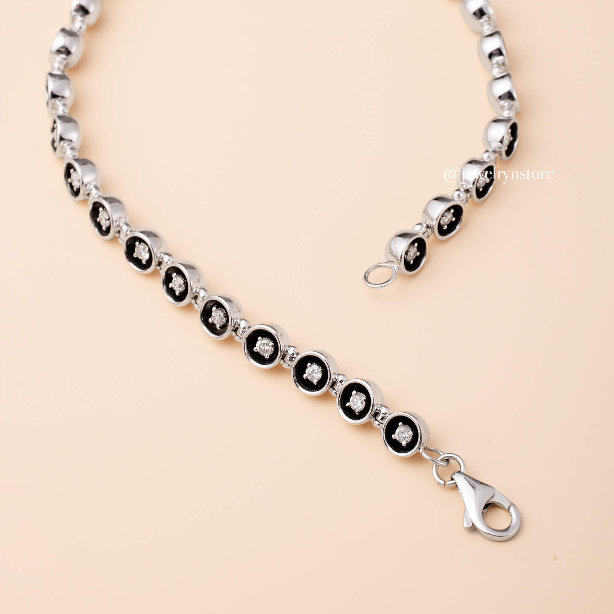 18K Natural Diamond Station Bracelet - Jewelry And Store