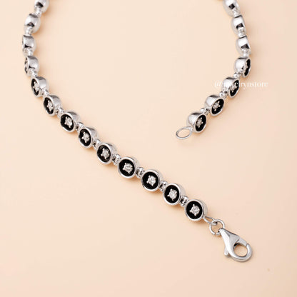 18K Natural Diamond Station Bracelet