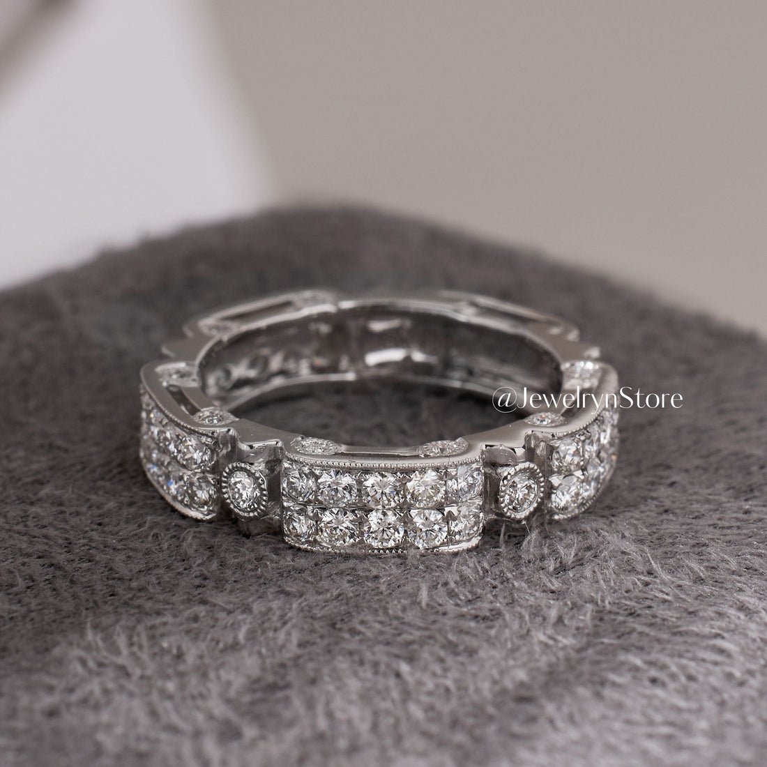 Vintage - Styled Diamond Stackable Band - Jewelry And Store