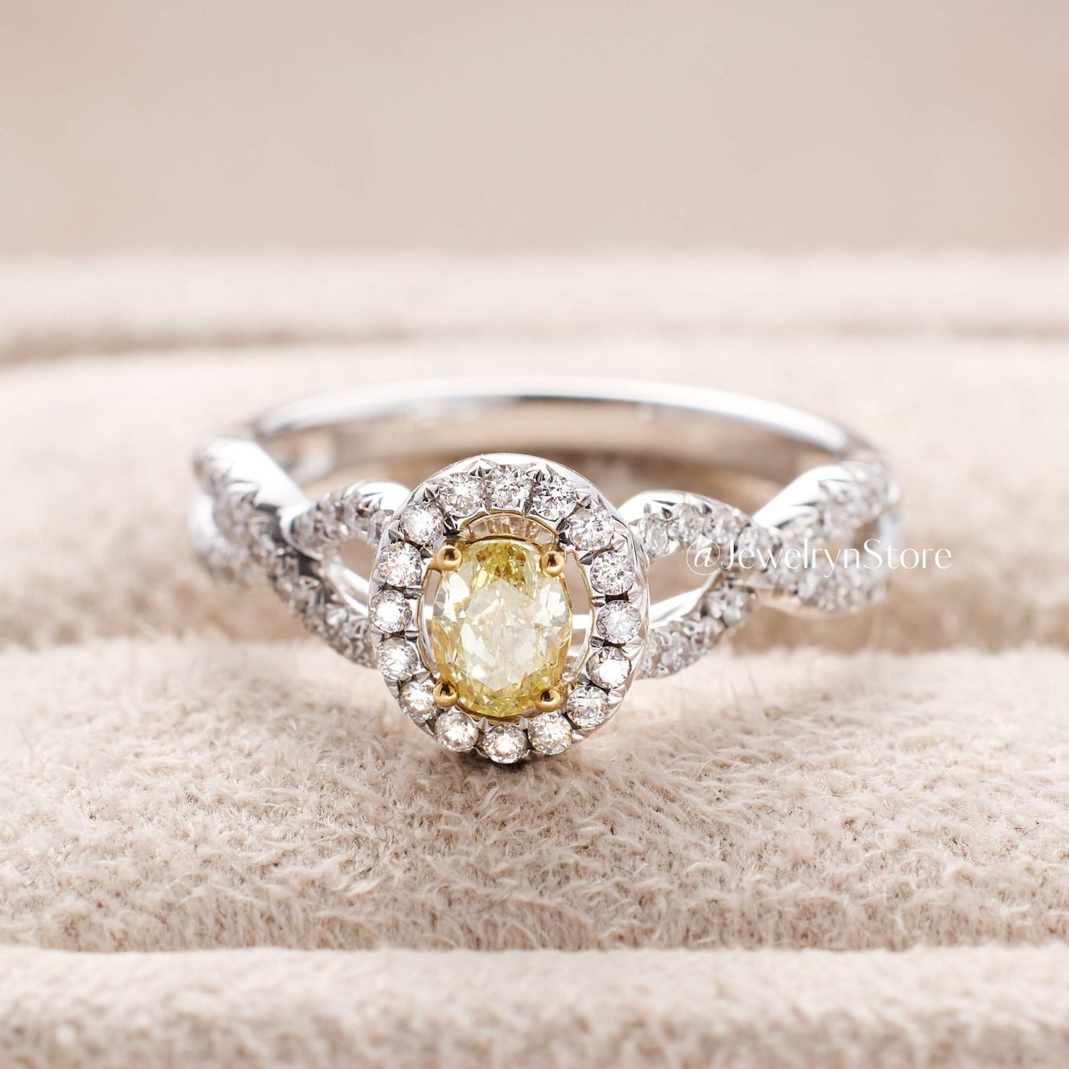 Yellow Diamond Twist Shank Engagement Ring - Jewelry And Store