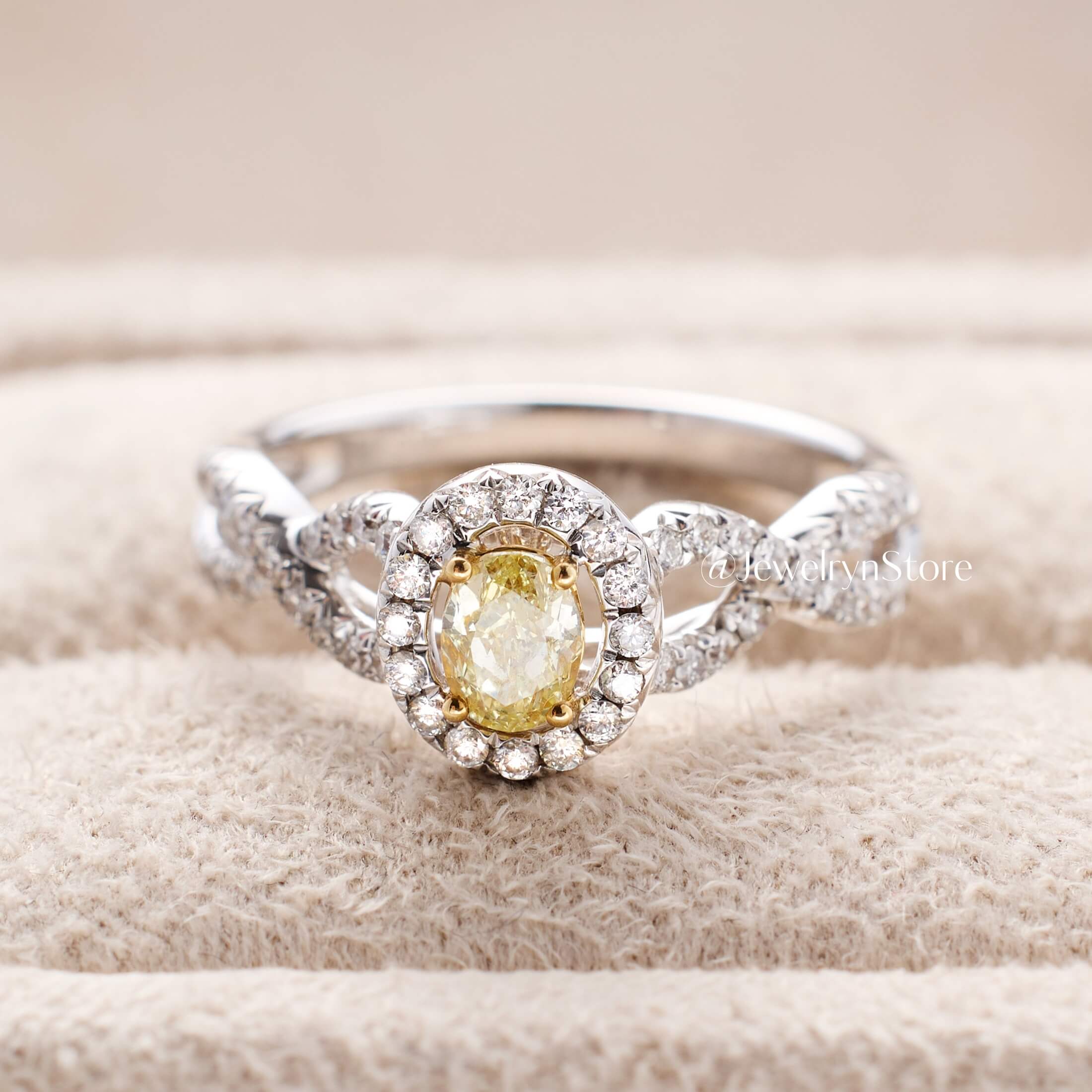 Yellow Diamond Twist Shank Engagement Ring - Jewelry And Store