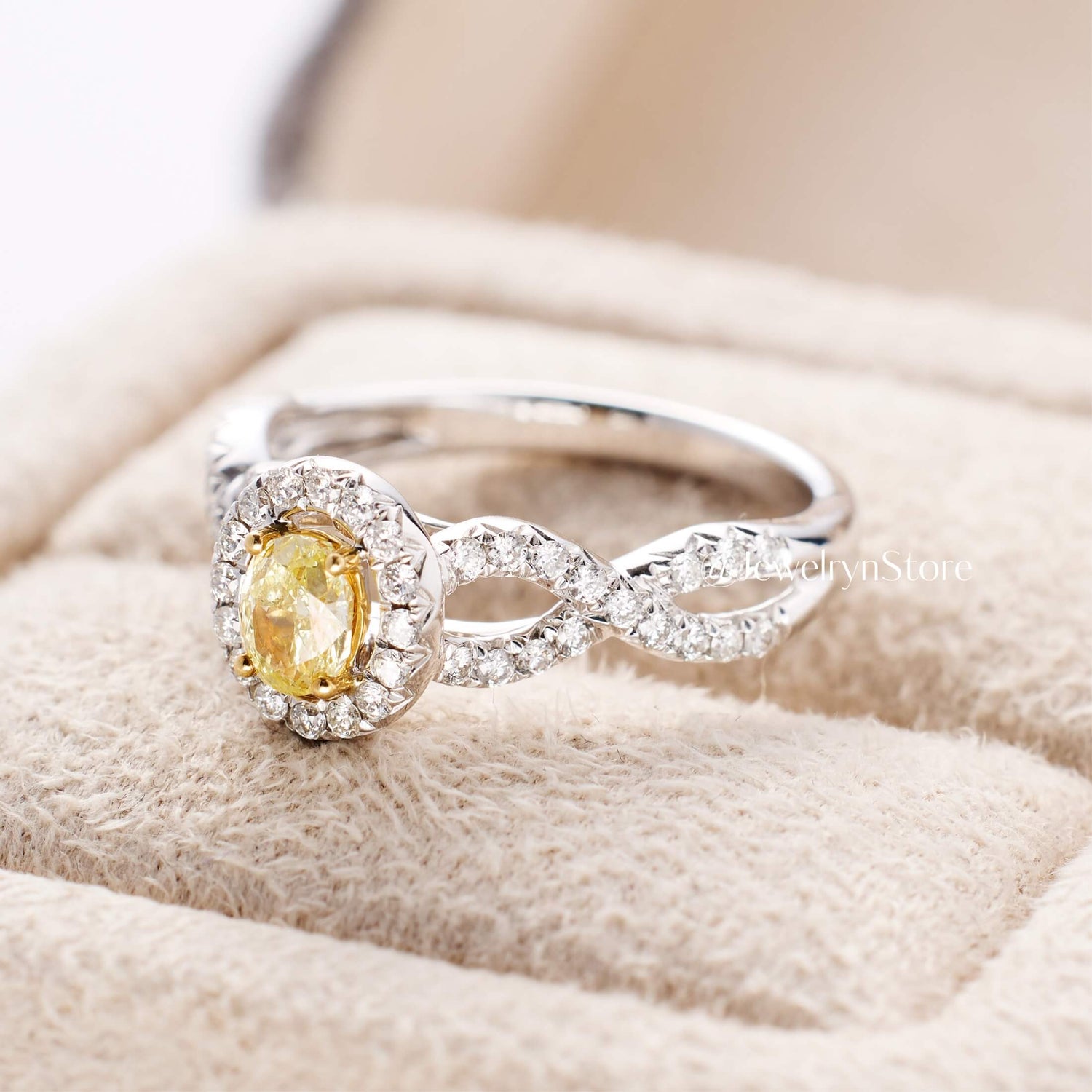 Yellow Diamond Twist Shank Engagement Ring - Jewelry And Store