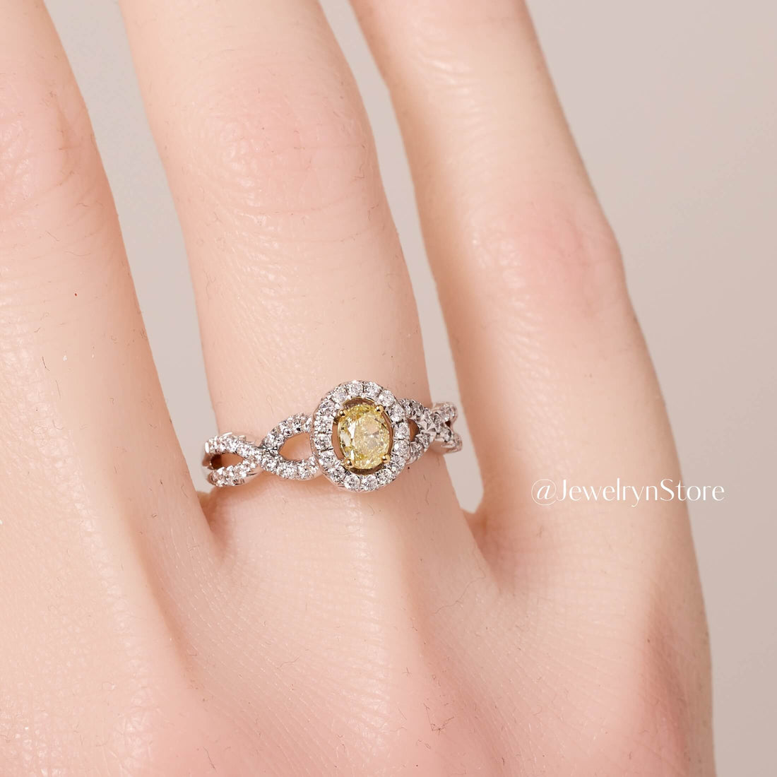 Yellow Diamond Twist Shank Engagement Ring - Jewelry And Store