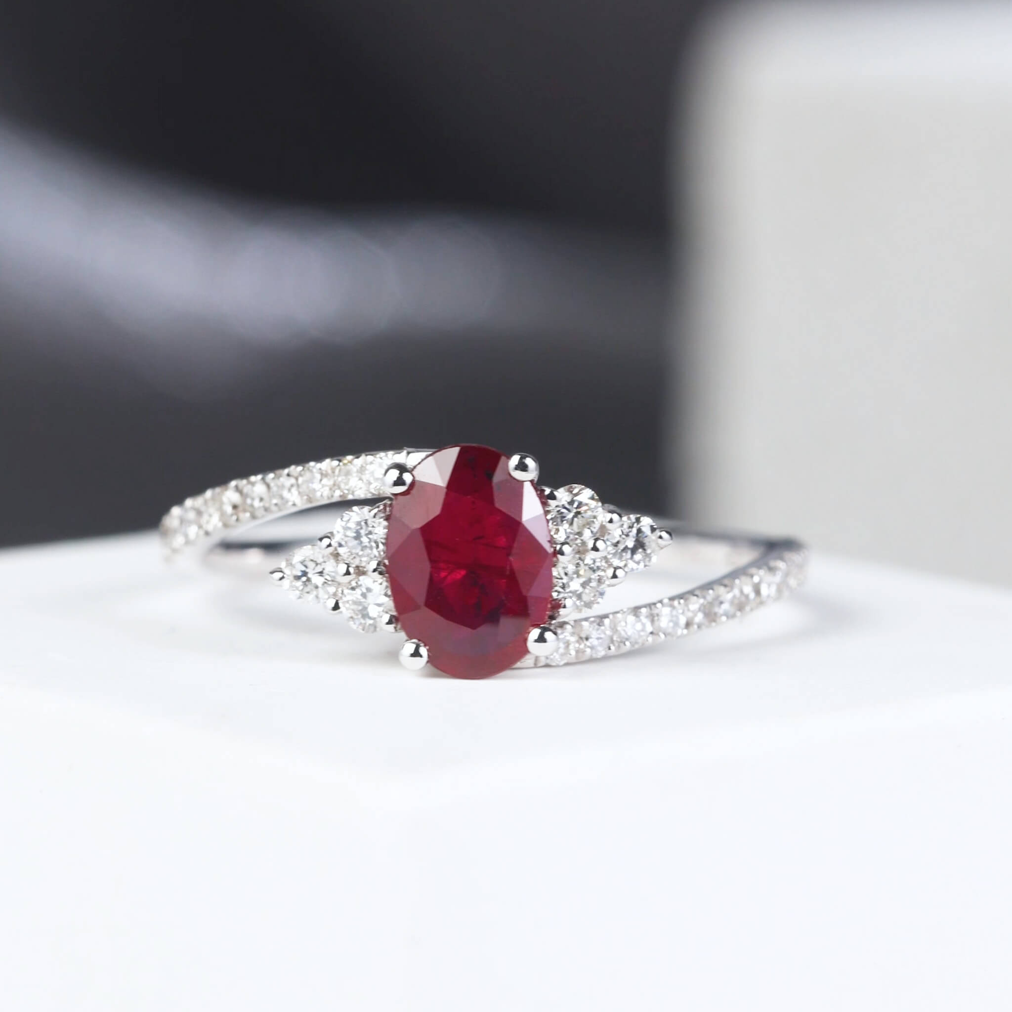 0.93 ct.t.w. Nature Ruby &amp; Diamond Ring - Jewelry And Store