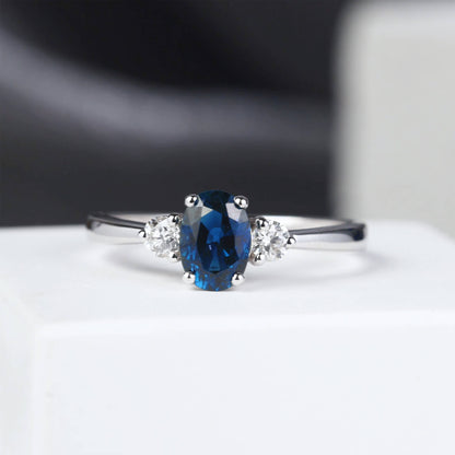 1.14 ct.tw. Vintage - styled Natural Blue Sapphire &amp; Diamond Ring - Jewelry And Store