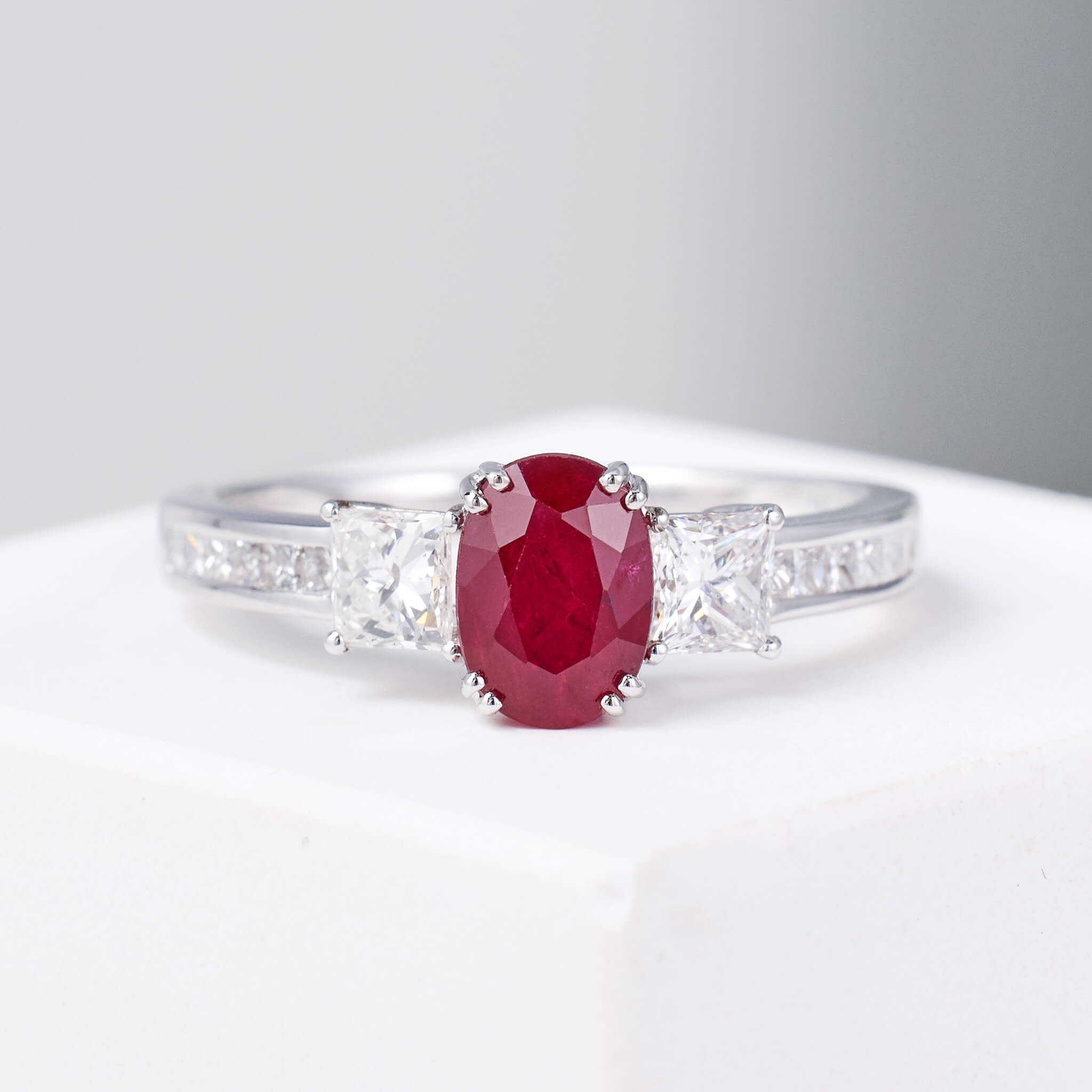 1.15ct.t.w. Nature Ruby and Diamond Ring - Jewelry And Store