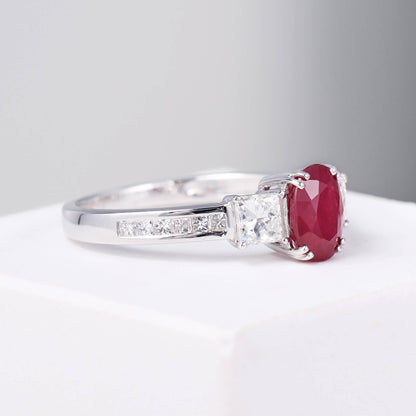 1.15ct.t.w. Nature Ruby and Diamond Ring - Jewelry And Store