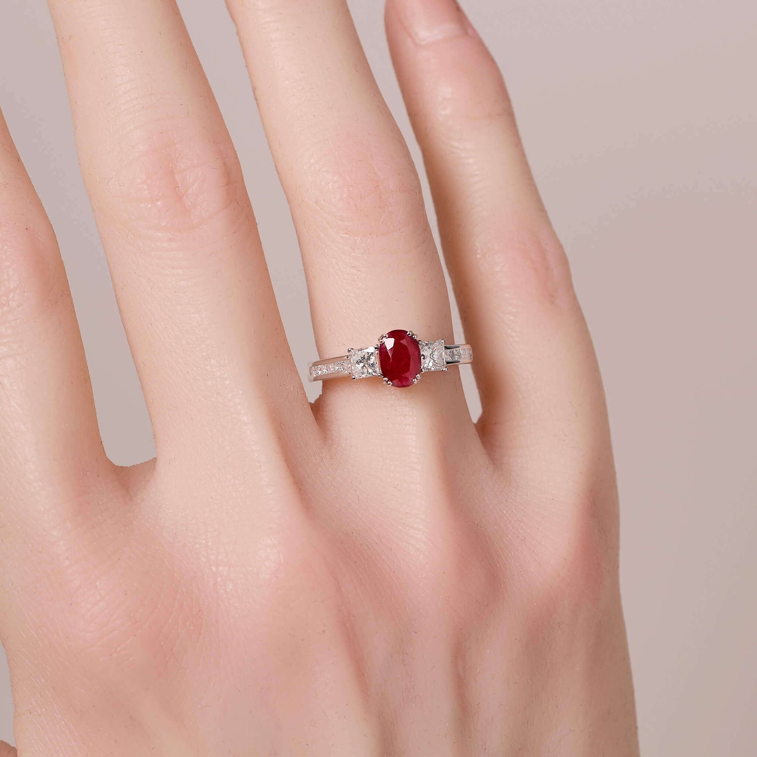 1.15ct.t.w. Nature Ruby and Diamond Ring - Jewelry And Store