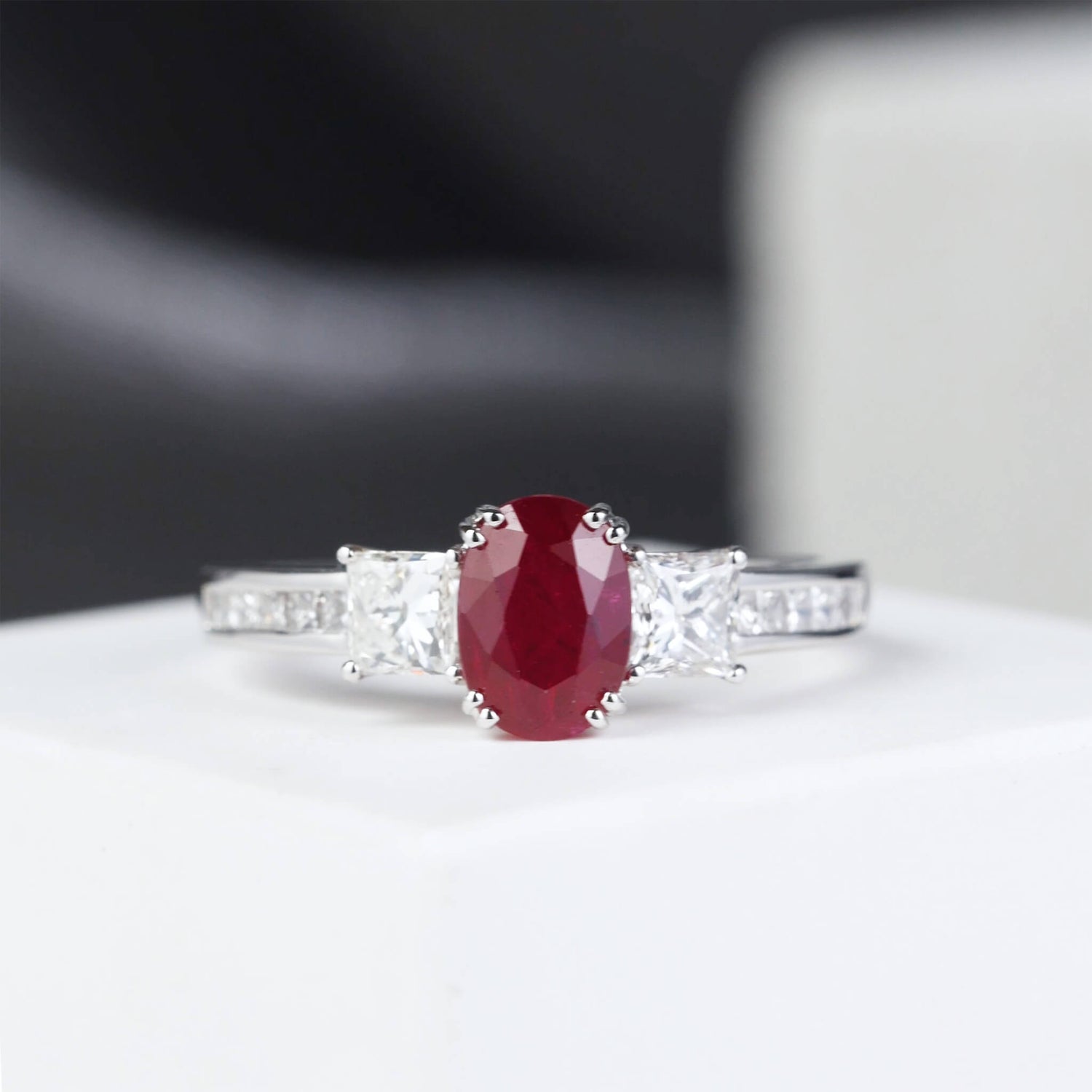 1.15ct.t.w. Nature Ruby and Diamond Ring - Jewelry And Store
