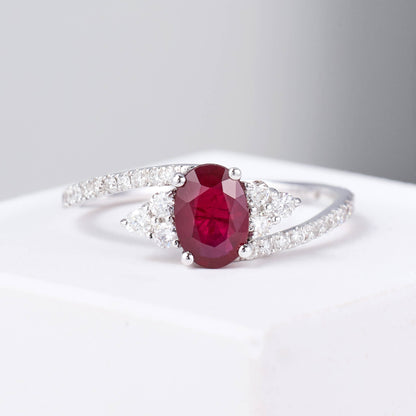 0.93 ct.t.w. Nature Ruby &amp; Diamond Ring - Jewelry And Store