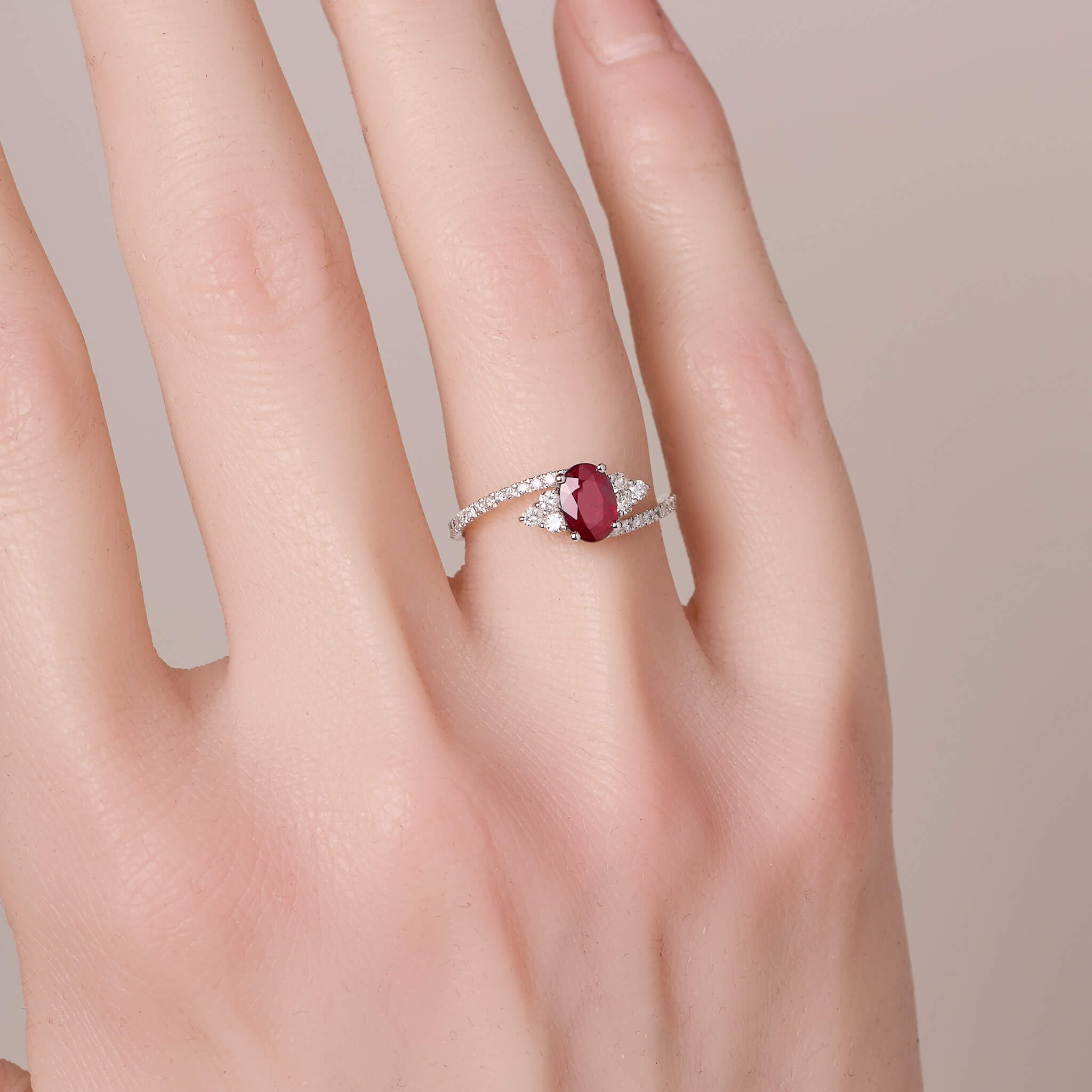 0.93 ct.t.w. Nature Ruby &amp; Diamond Ring - Jewelry And Store