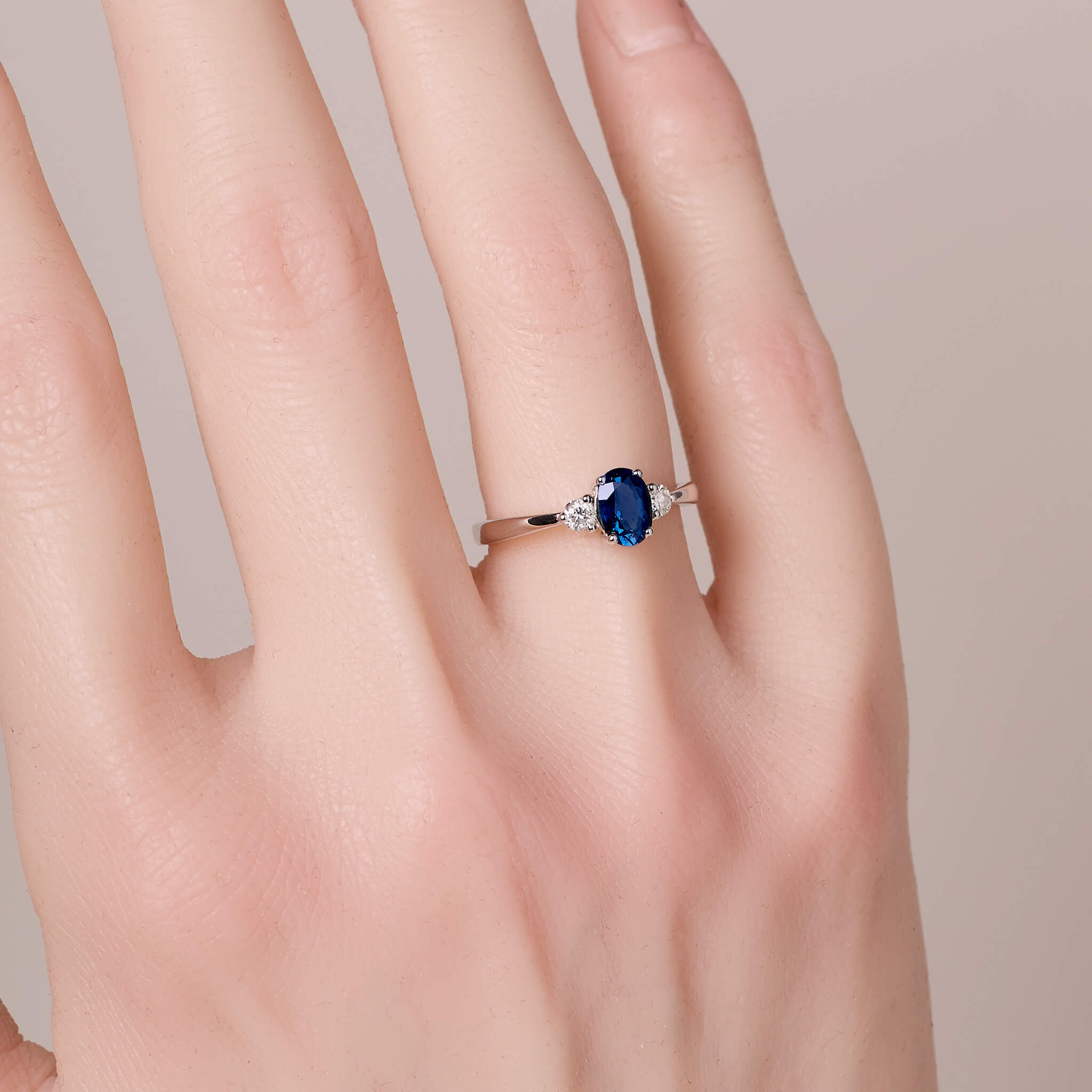 1.14 ct.tw. Vintage - styled Natural Blue Sapphire &amp; Diamond Ring - Jewelry And Store