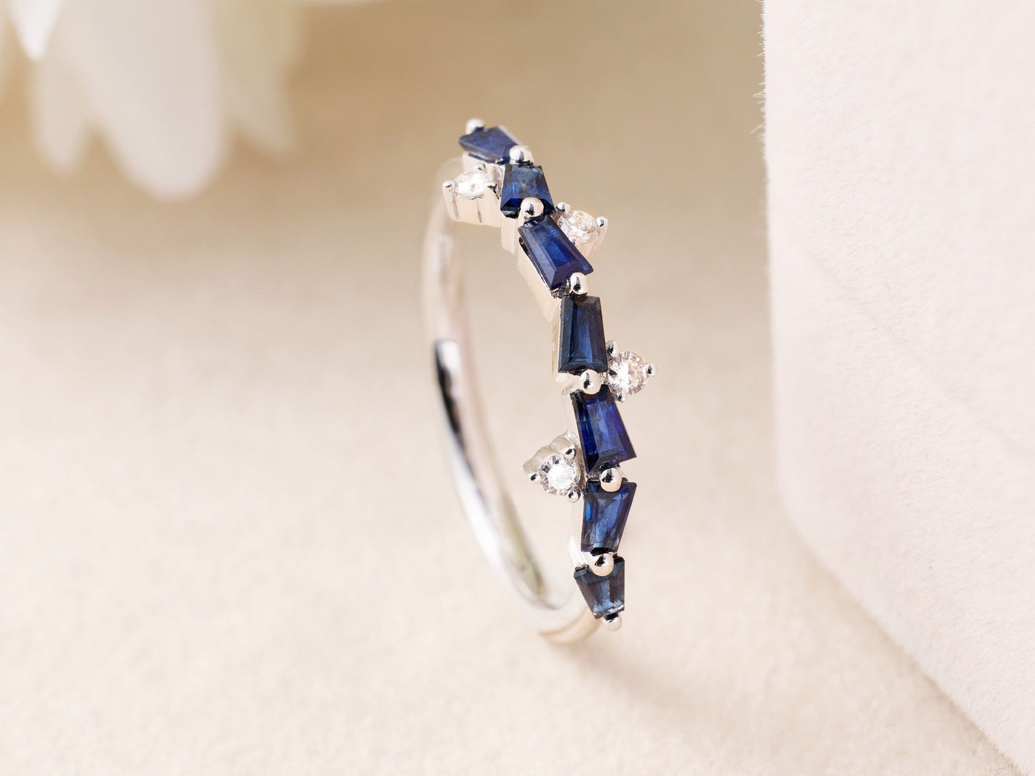 Petite Diamond and Gemstone Stackable Ring - Jewelry And Store