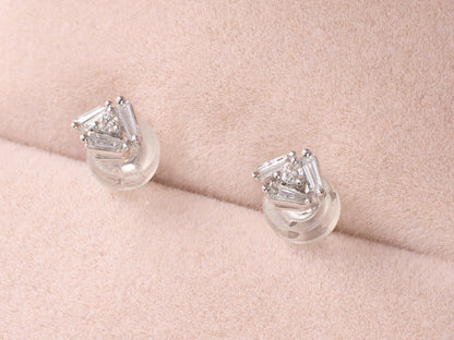 Cluster Earring Studs with Natural Diamonds &amp; Ruby - Jewelry And Store