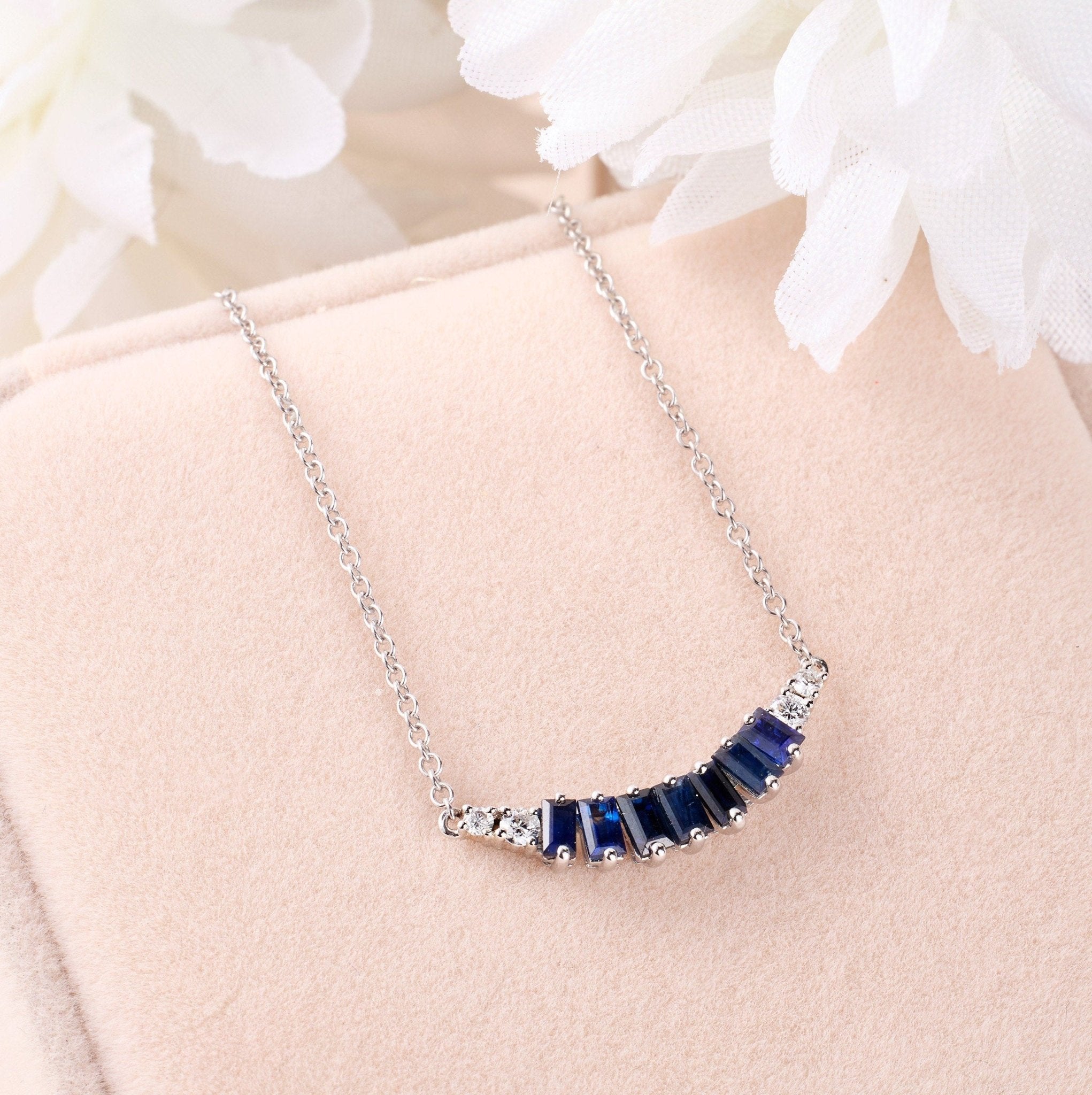 Diamond Graduating Curved Necklace - Jewelry And Store