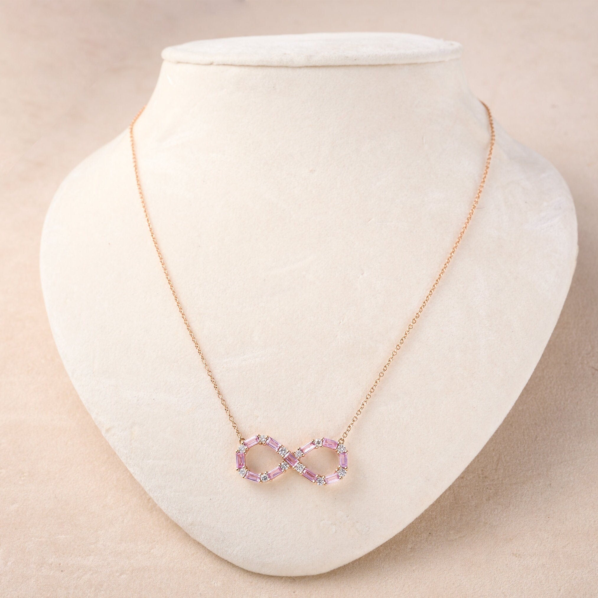Diamond &amp; Sapphire Infinity Necklace - Jewelry And Store