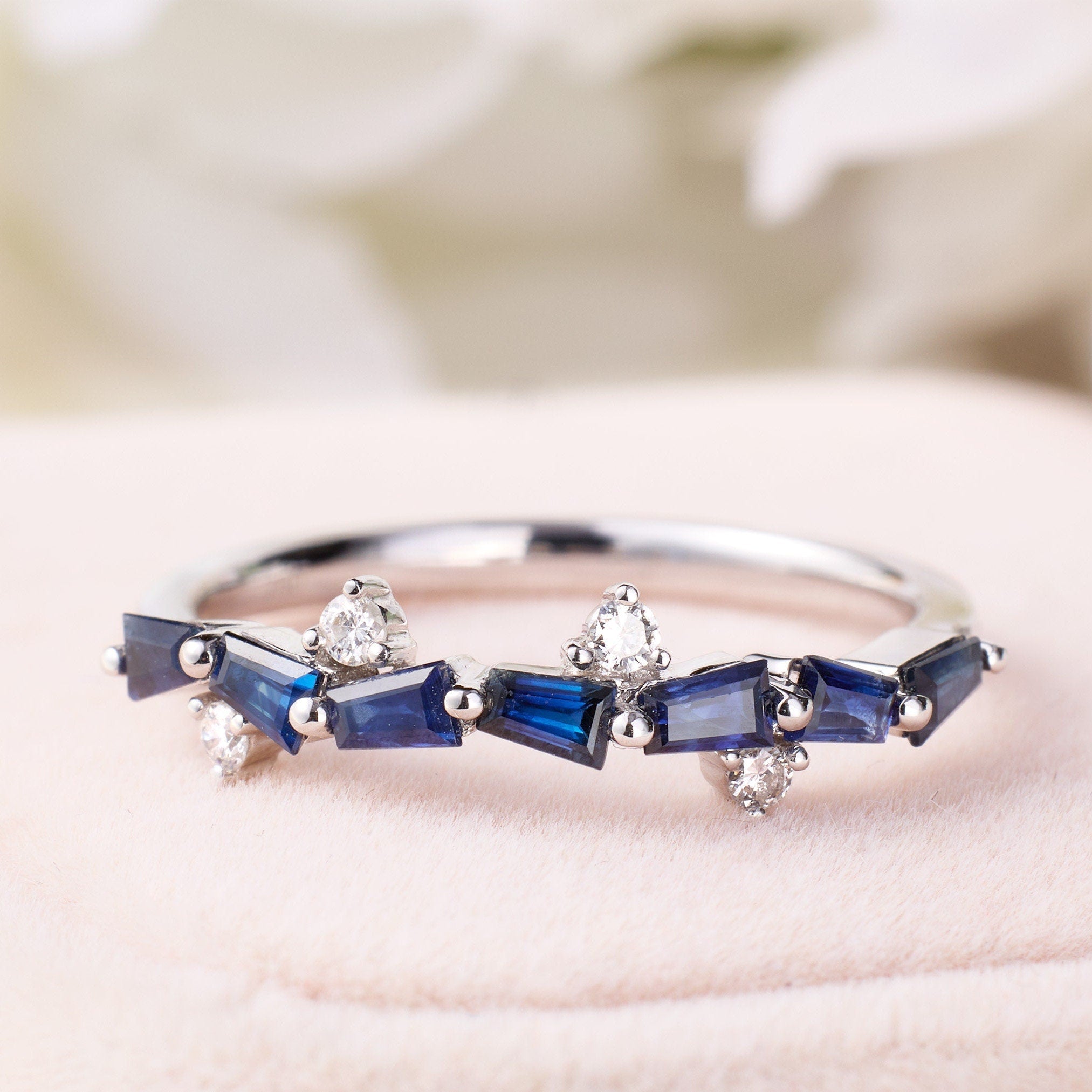 Petite Diamond and Gemstone Stackable Ring - Jewelry And Store