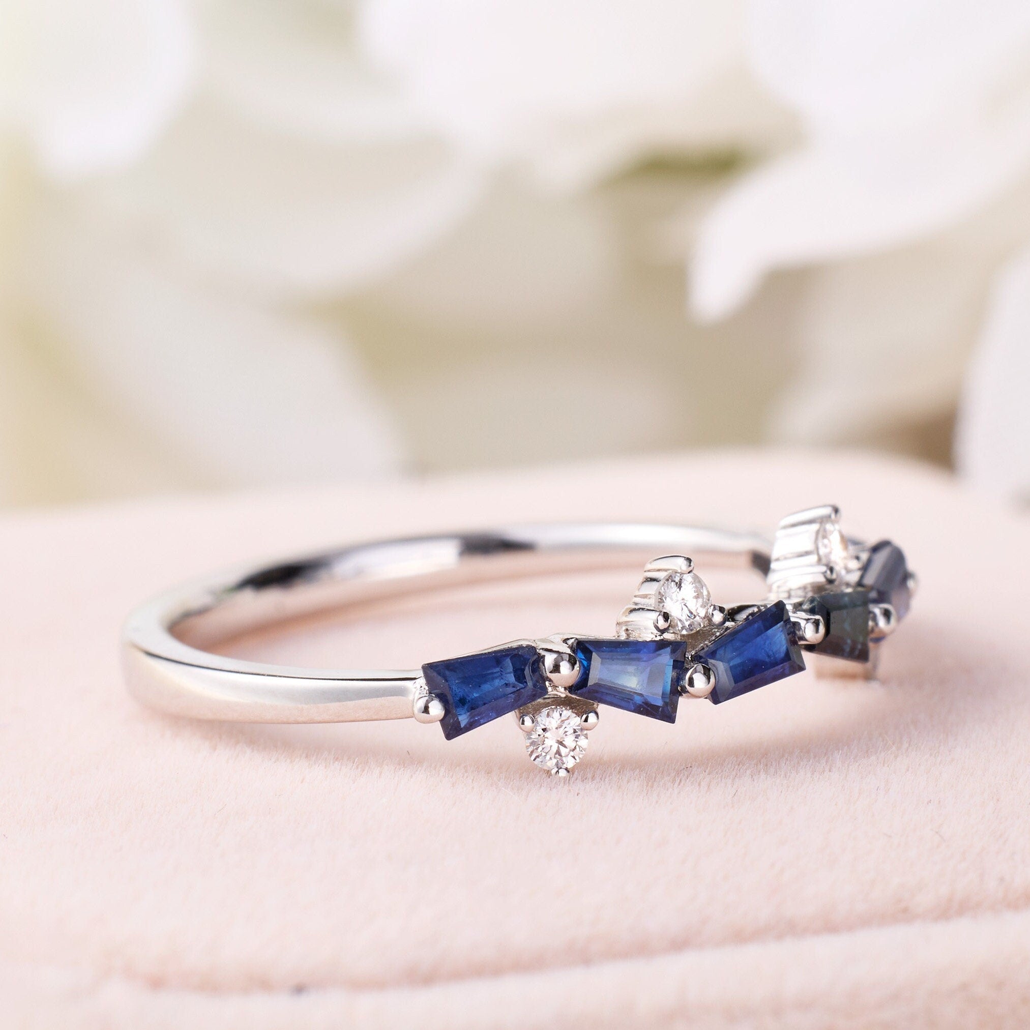 Petite Diamond and Gemstone Stackable Ring - Jewelry And Store