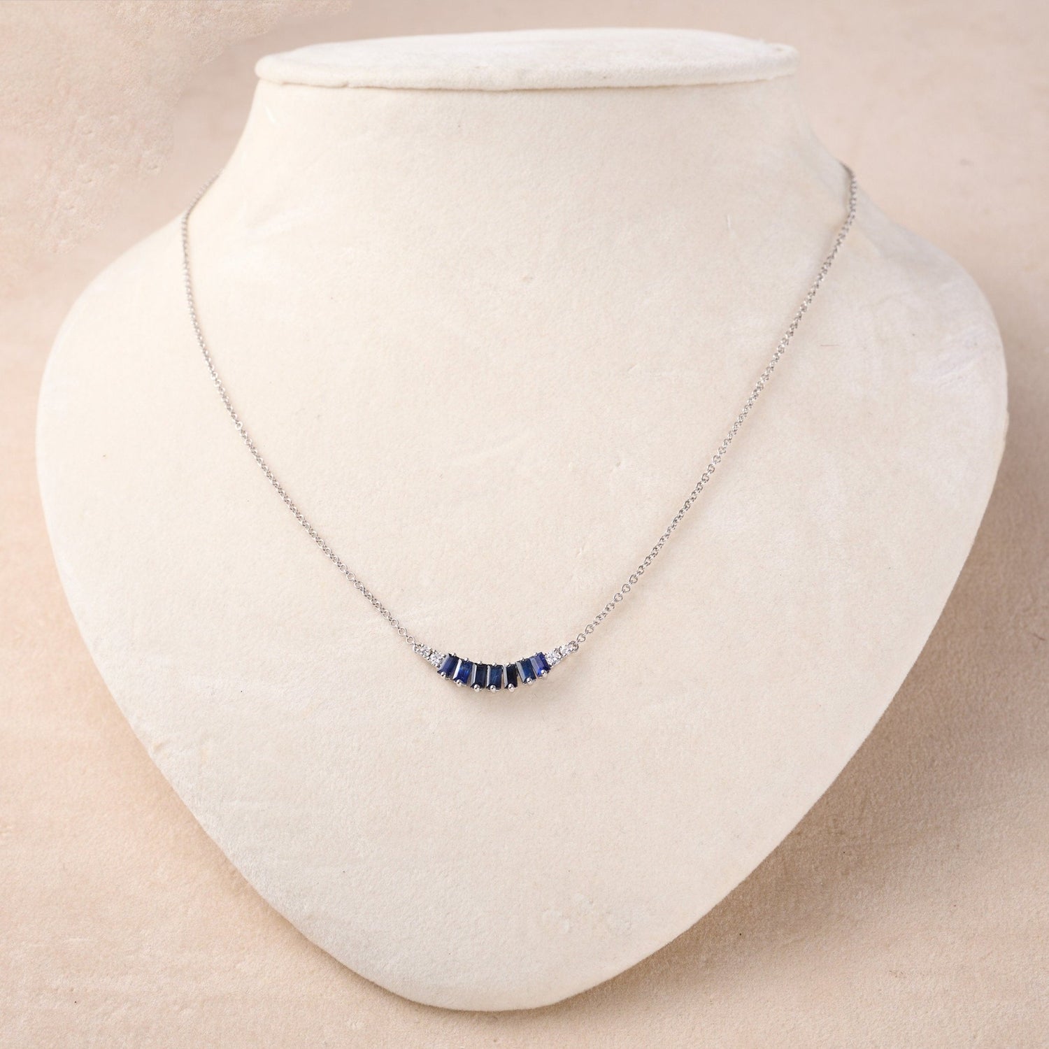 Diamond Graduating Curved Necklace - Jewelry And Store
