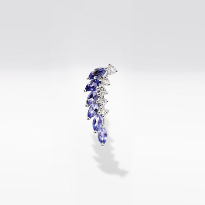 Curved Crawler Earrings with Lavender Tanzanite &amp; Diamonds