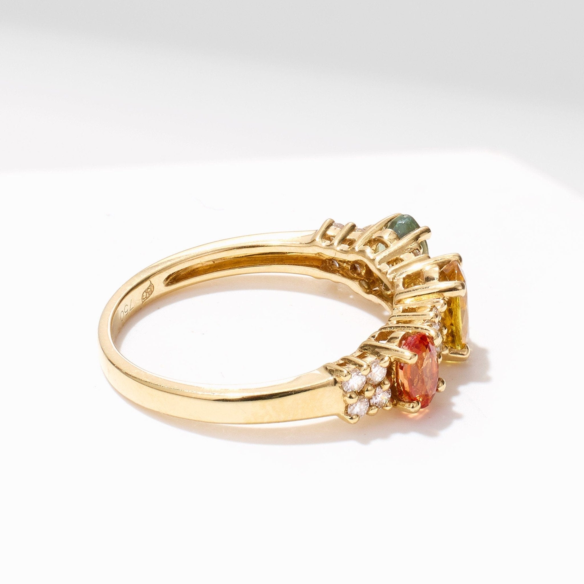 Multi - Colored Fancy Sapphire &amp; Diamond Ring - Jewelry And Store