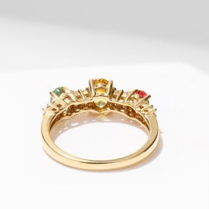Multi - Colored Fancy Sapphire &amp; Diamond Ring - Jewelry And Store