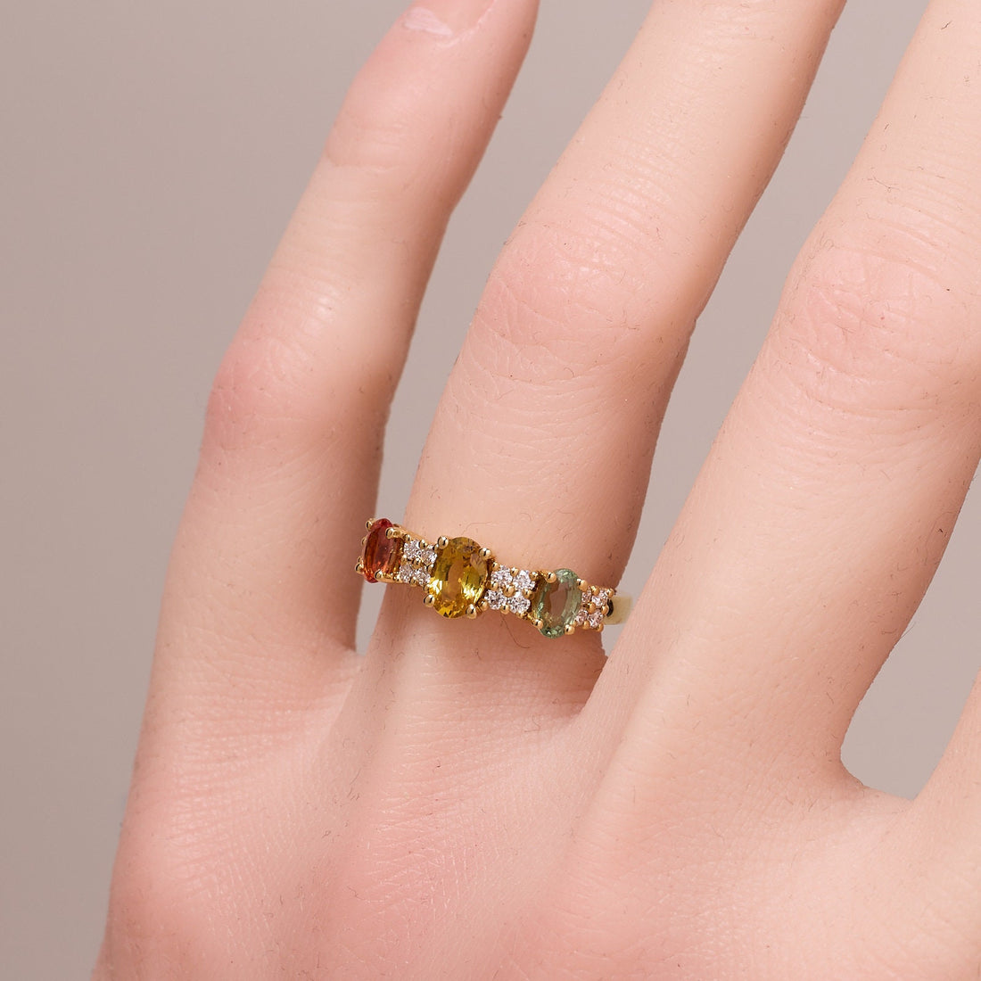 Multi - Colored Fancy Sapphire &amp; Diamond Ring - Jewelry And Store