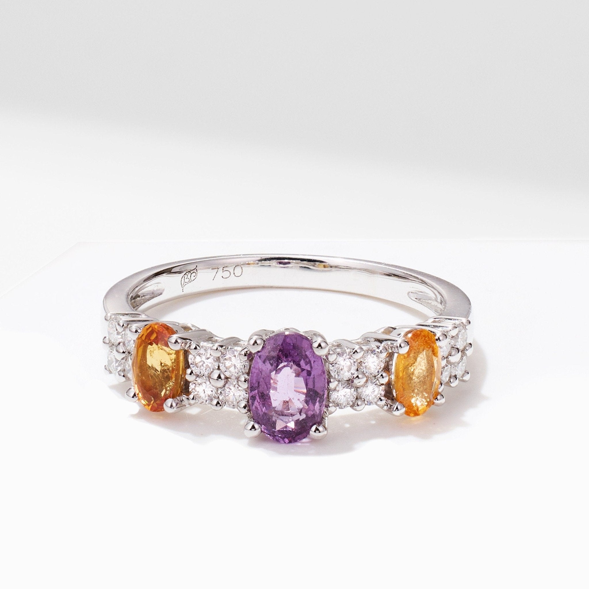 Multi-Colored Fancy Sapphire &amp; Diamond Ring