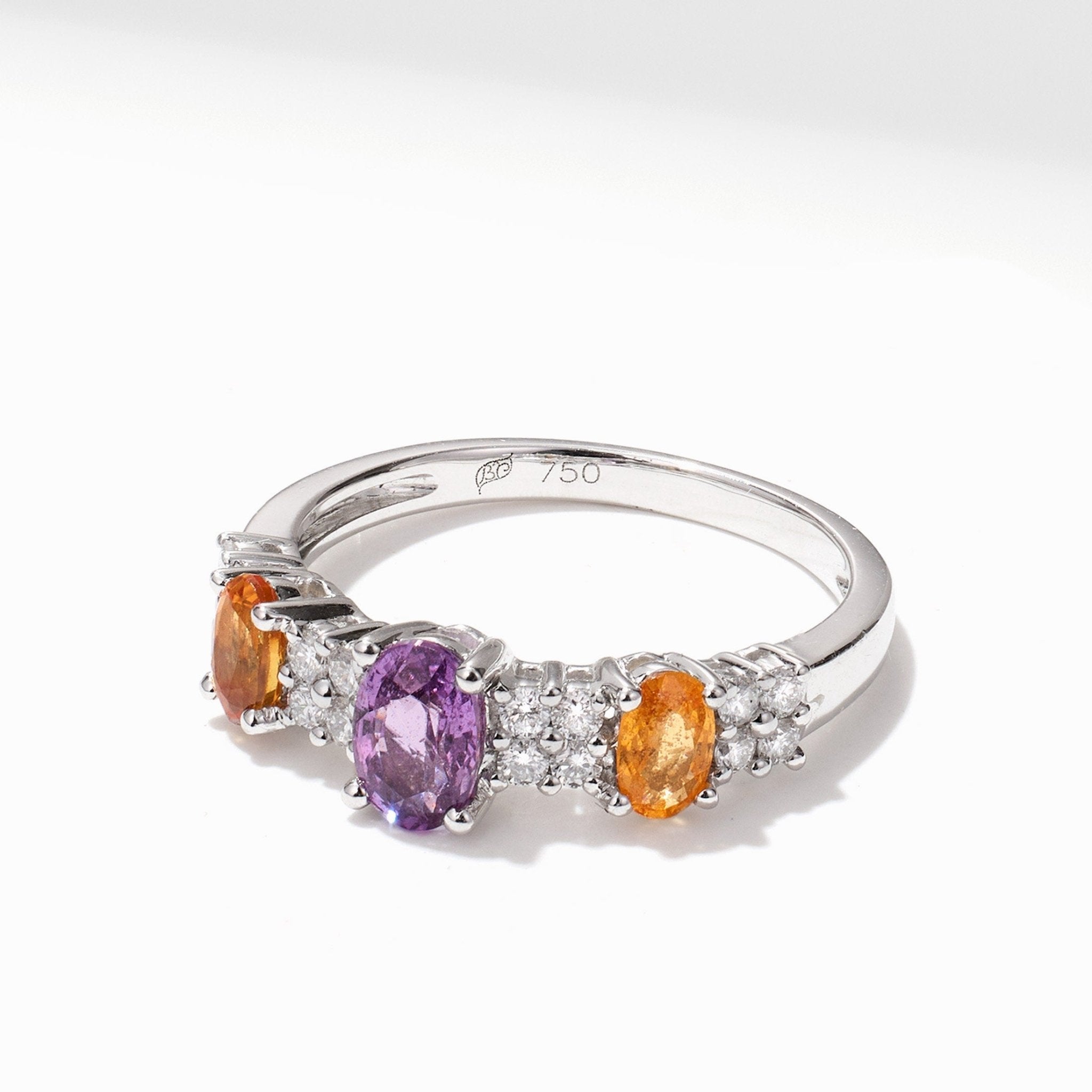 Multi-Colored Fancy Sapphire &amp; Diamond Ring