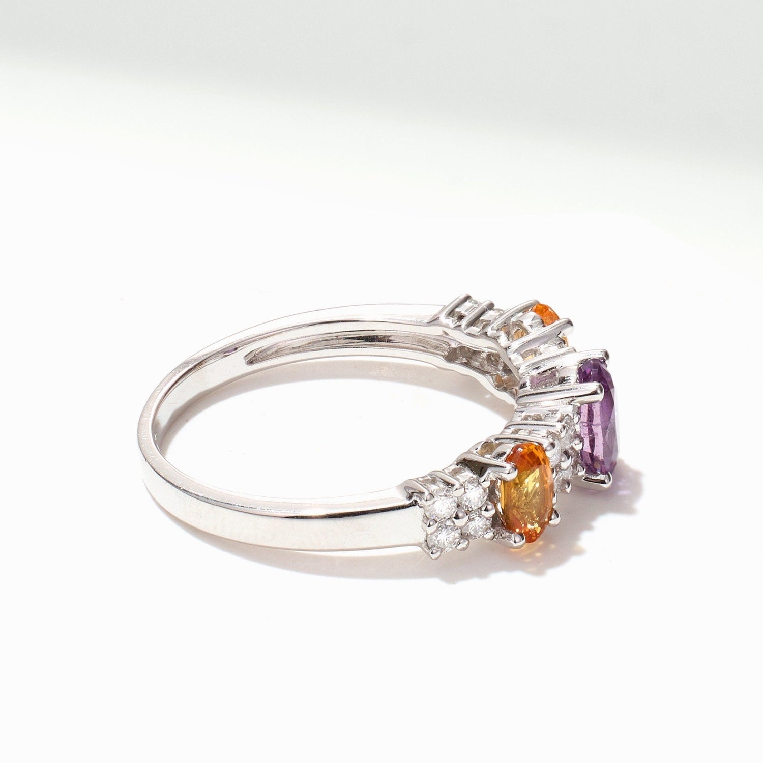 Multi-Colored Fancy Sapphire &amp; Diamond Ring