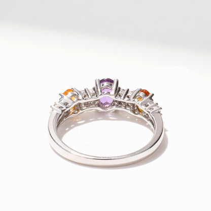 Multi-Colored Fancy Sapphire &amp; Diamond Ring