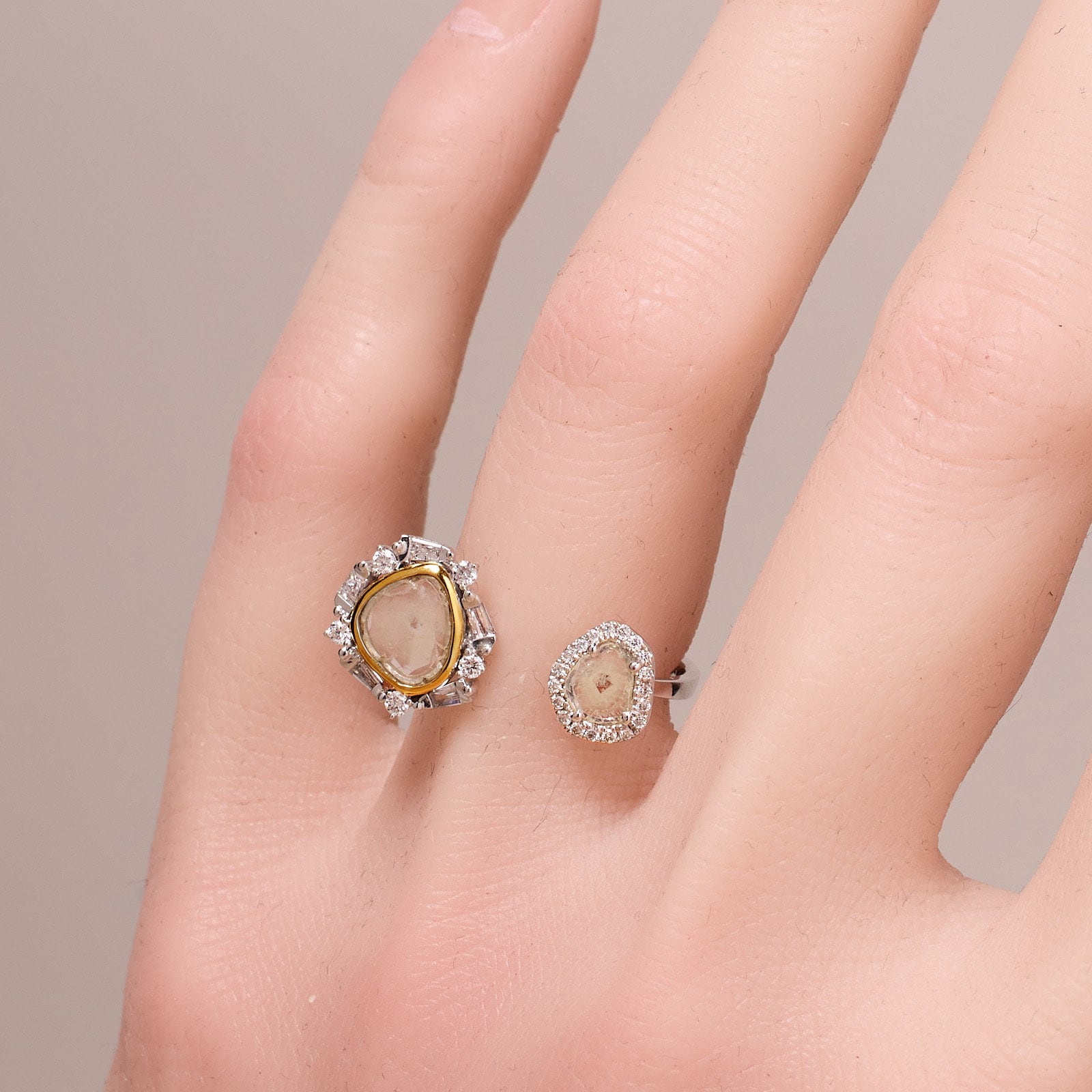 Slice Diamond Open Ring