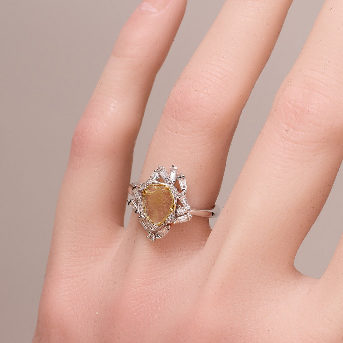 Slice Diamond Sunflower Ring