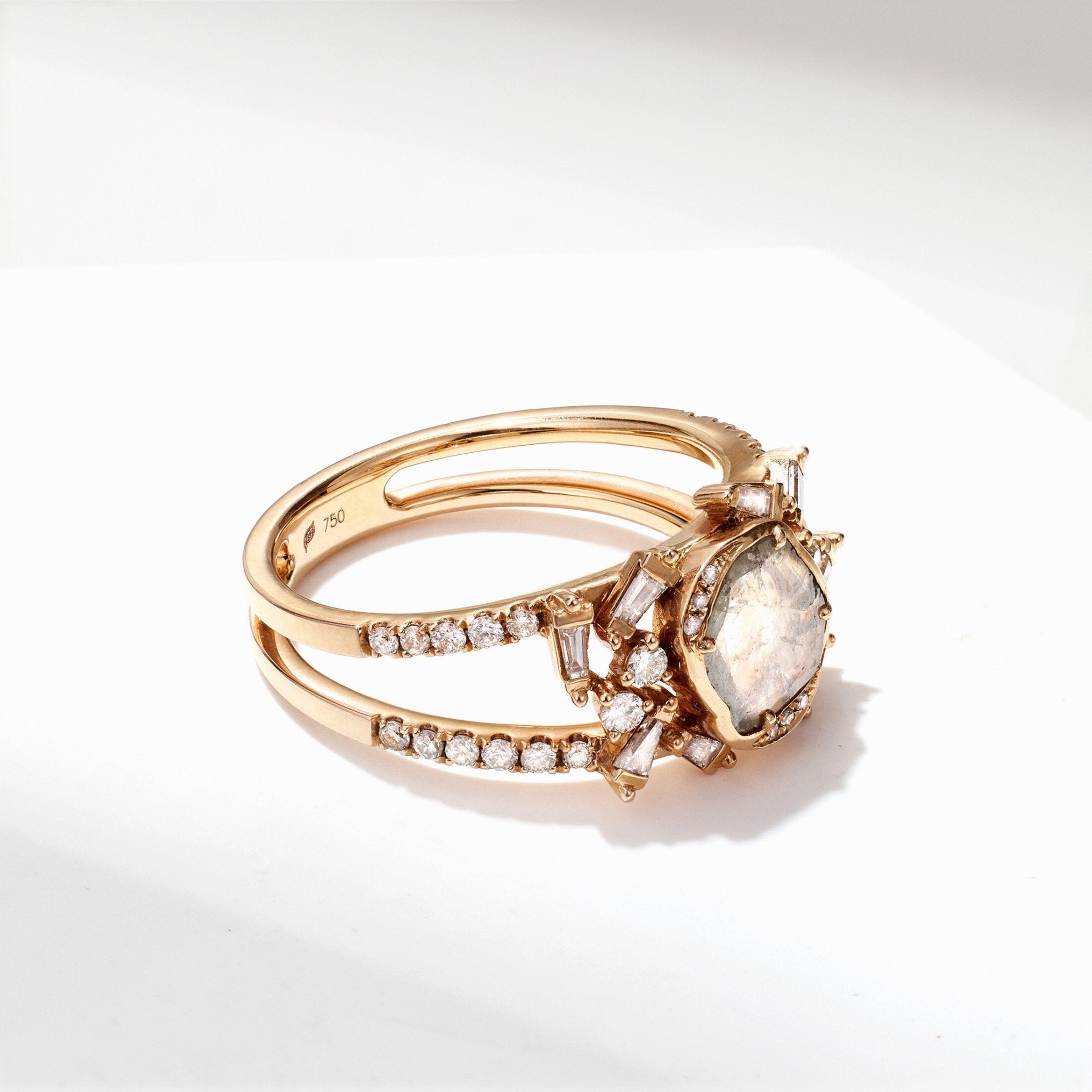Vintage - Style Diamond Slice Ring - Jewelry And Store