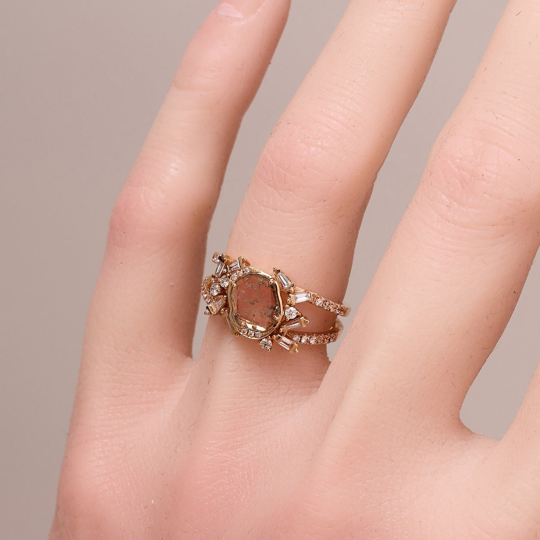 Vintage-Style Diamond Slice Ring