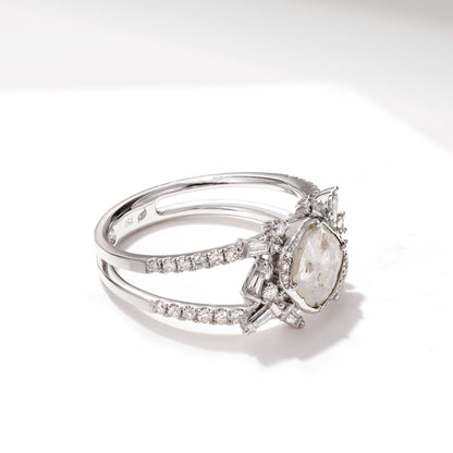 Vintage-Style Diamond Slice Ring