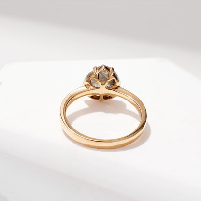 Raw Diamond Solitare Ring in 18K Rose Gold - Jewelry And Store