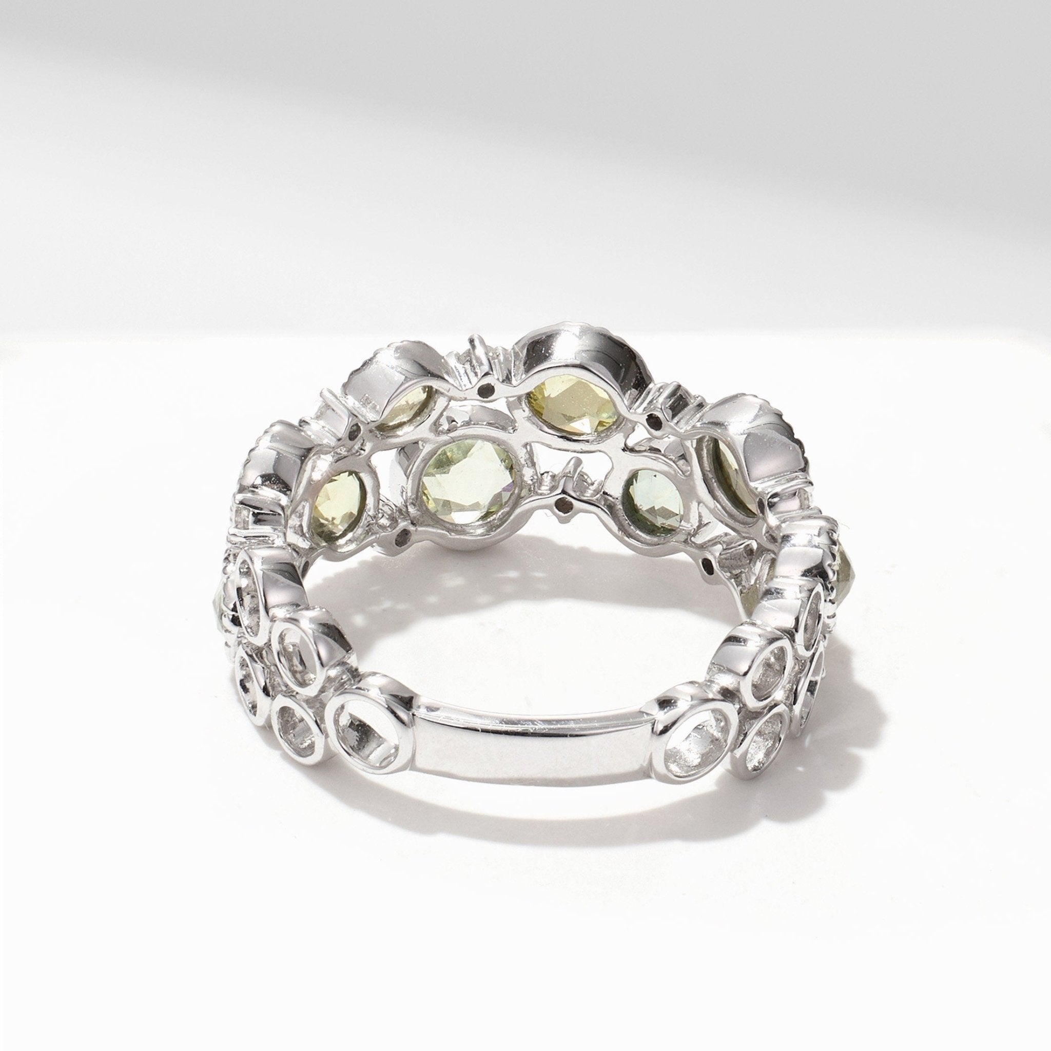 Victorian - Style Statement Ring with Natural Diamonds &amp; Multi - Color Sapphires - Jewelry And Store