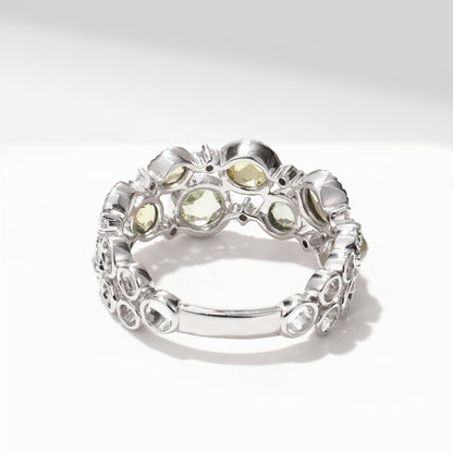 Victorian - Style Statement Ring with Natural Diamonds &amp; Multi - Color Sapphires - Jewelry And Store