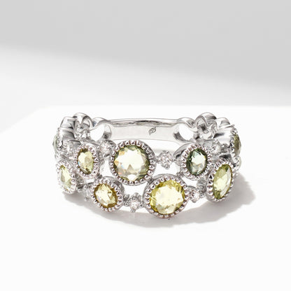 Victorian - Style Statement Ring with Natural Diamonds &amp; Multi - Color Sapphires - Jewelry And Store