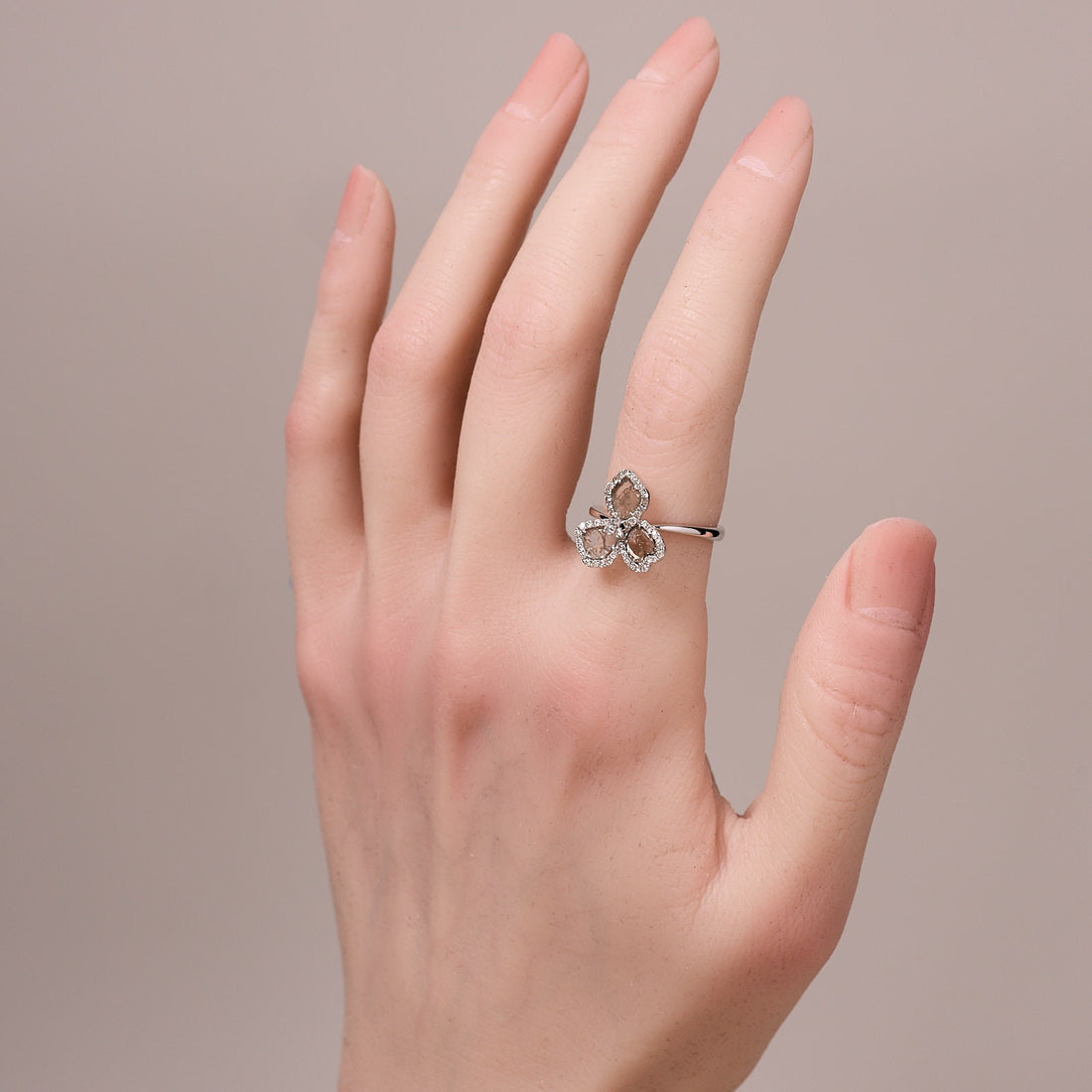 Slice Diamond Flower Ring