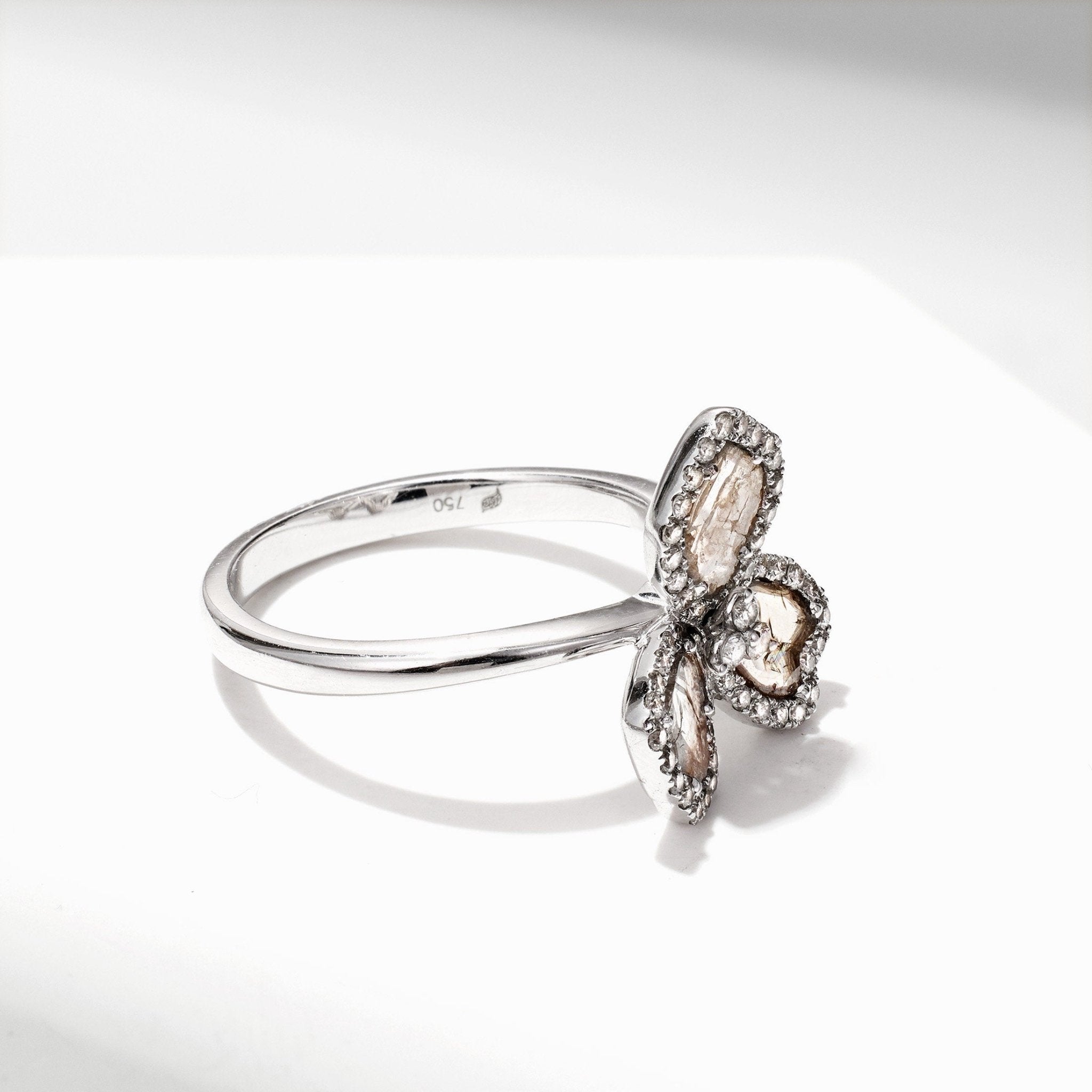 Slice Diamond Flower Ring - Jewelry And Store